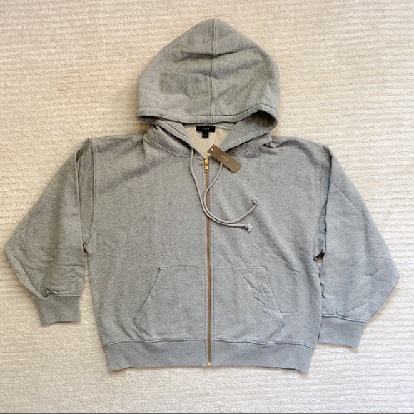 NWT J. Crew university terry zip-up hoodie - Picture 3 of 11